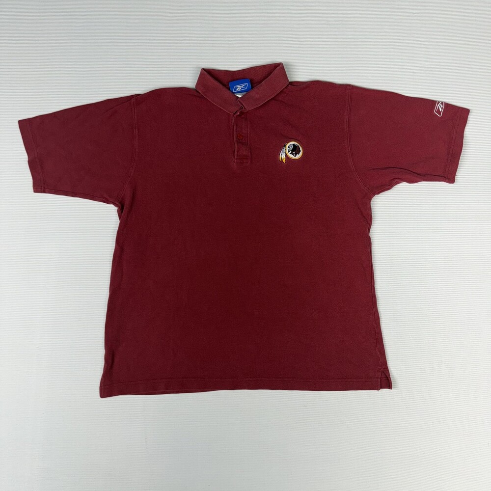 Washington Redskins Shirt Mens Medium Red NFL Football Reebok Polo Golf